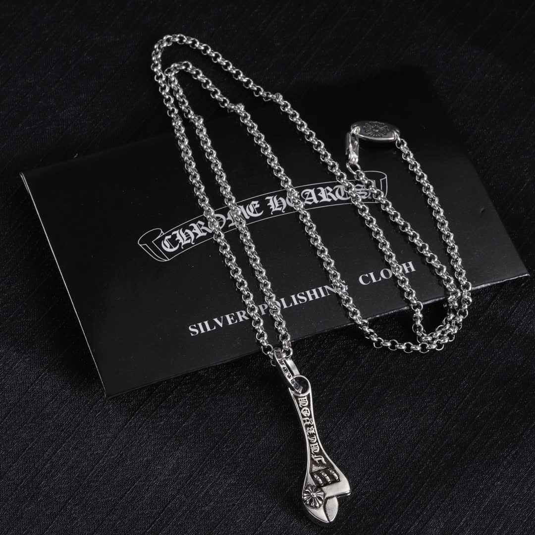 Chrome Hearts Silver Wrench Pendant Necklace Chrome Hearts Silver Wrench Pendant Necklace